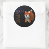 Sticker Rond Shiba Chiot 3D Art numérique Année Zodiac Tour S (Sac)