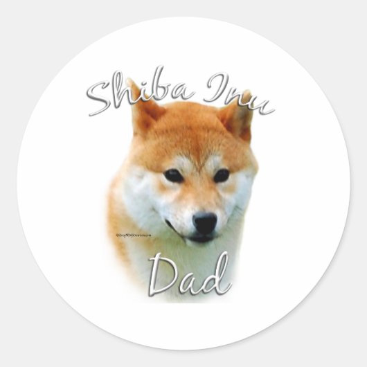 Sticker Rond Shiba Inu Papa 2 (Devant)
