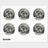 Sticker Rond Shih Tzu (Feuille)