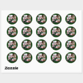 Sticker Rond Shih Tzu avec fleurs de printemps (Feuille)