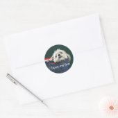 Sticker Rond Shih Tzu cadeau de Noël (Enveloppe)