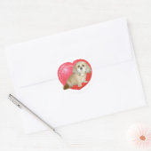 Sticker Rond Shih Tzu / Croisé Caniche Saint-Valentin (Enveloppe)