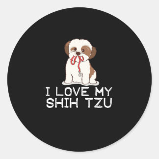 Sticker Rond Shih Tzu | J'aime My Shih Tzu