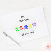 Sticker Rond Shih Tzu Marche Sur Vous (Enveloppe)