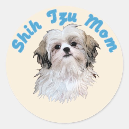 Sticker Rond Shih Tzu Mom (Devant)