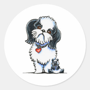 Sticker Rond Shih Tzu Panda