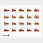 Sticker Rond Shih Tzu Pumpkin Truck | Fall Leaf Thanksgiving (Feuille)