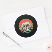 Sticker Rond Shih Tzu | Shih Tzu Chien race Lover Cadeau (Enveloppe)