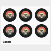 Sticker Rond Shih Tzu | Shih Tzu Chien race Lover Cadeau (Feuille)
