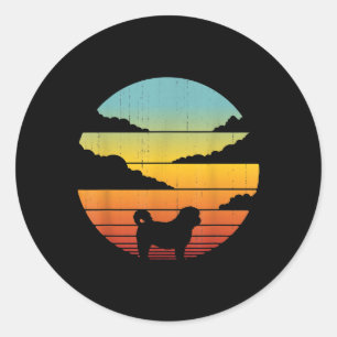 Sticker Rond Shih Tzu Style 60s les années 70 Hommes Cadeaux F