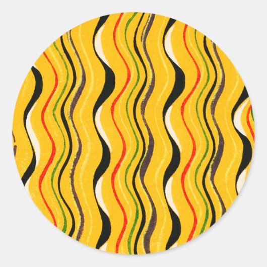 Sticker Rond Shima-Shima, Japanese Pattern, (Devant)