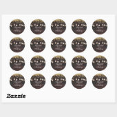 Sticker Rond Shimmer or et Mason Jar éclairant Rustique (Feuille)
