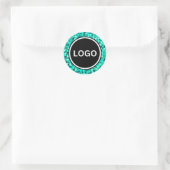 Sticker Rond Shimmering Abstrait Turquoise (Sac)