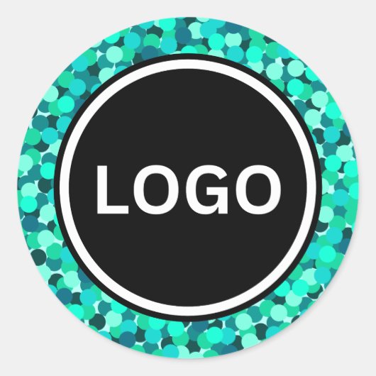 Sticker Rond Shimmering Abstrait Turquoise (Devant)