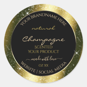 Sticker Rond Shimmery Gold Sparkle Parties scintillant cadre Ét