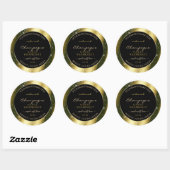 Sticker Rond Shimmery Gold Sparkle Parties scintillant cadre Ét (Feuille)