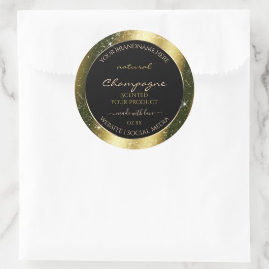 Sticker Rond Shimmery Gold Sparkle Parties scintillant cadre Ét (Sac)