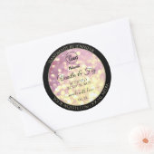 Sticker Rond Shimmery Purple Gold Parties scintillant Logo Étiq (Enveloppe)