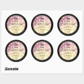 Sticker Rond Shimmery Purple Gold Parties scintillant Logo Étiq (Feuille)