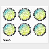 Sticker Rond Shimmery Turquoise Parties scintillant verte Produ (Feuille)