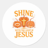 Sticker Rond Shine With The Light Of Jesus Christian Halloween (Devant)