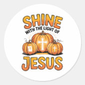 Sticker Rond Shine With The Light Of Jesus Halloween Christian (Devant)