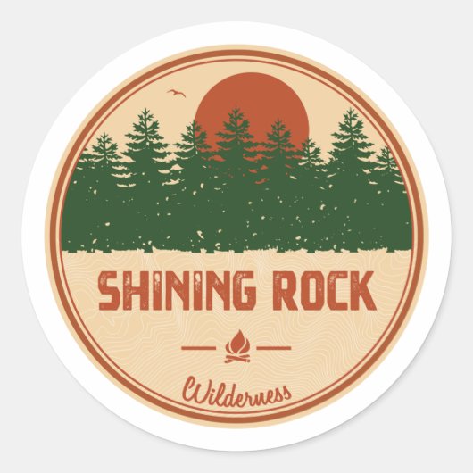 Sticker Rond Shining Rock Wilderness Caroline du Nord (Devant)