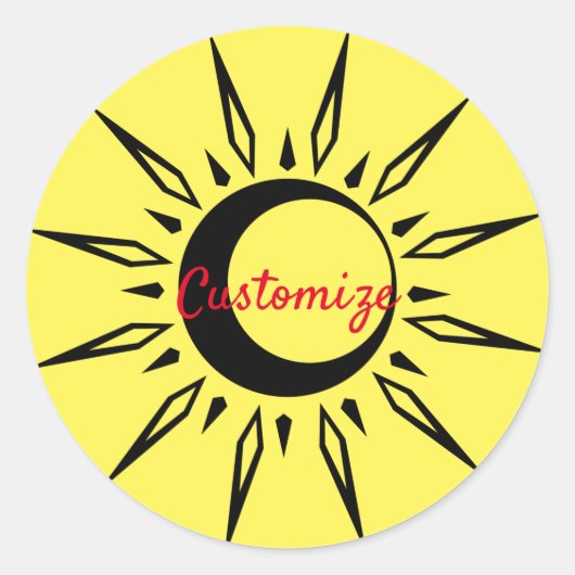 Sticker Rond Shining Sun Crescent Moon (Devant)