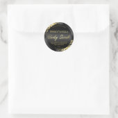 Sticker Rond Shiny Black Gold Parties scintillant Corps Étiquet (Sac)