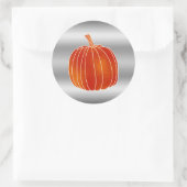 Sticker Rond Shiny Orange Automne Citrouille Argent brillant Fa (Sac)