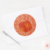 Sticker Rond Shiny Orange Automne Citrouille Parties scintillan (Enveloppe)