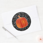 Sticker Rond Shiny Orange Automne Citrouille Parties scintillan (Enveloppe)