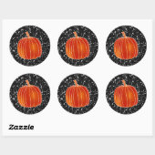 Sticker Rond Shiny Orange Automne Citrouille Parties scintillan (Feuille)