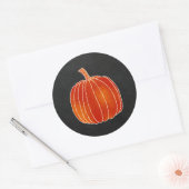 Sticker Rond Shiny Orange Citrouille d'automne Chalkboard Party (Enveloppe)