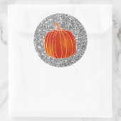 Sticker Rond Shiny Orange Citrouille d'automne Parties scintill (Sac)