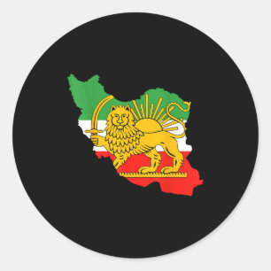 Sticker Rond Shir o khorshid, perse, lion et soleil iran