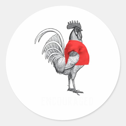 Sticker Rond Shirting Encouraged White Text Funny  (Devant)