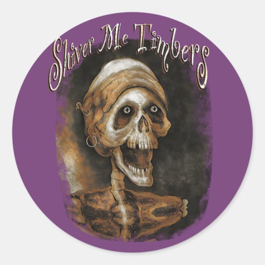 Sticker Rond Shiver me bois - Skeleton Pirate (Devant)