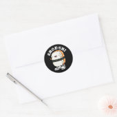 Sticker Rond Shoe-shi Funny Sushi Pun Dark BG (Enveloppe)