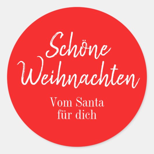 Sticker Rond Shöne Weihnachten Merry Christmas in German (Devant)