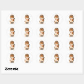 Sticker Rond Shopping Girl (Feuille)