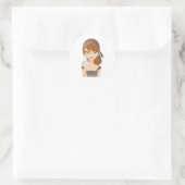 Sticker Rond Shopping Girl (Sac)