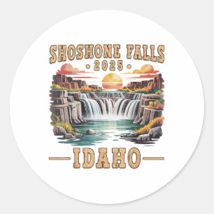 Sticker Rond Shoshone Falls 2025 Idaho Road Trip Vacation Adven