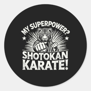 Sticker Rond Shotokan Karate Fighter Martial Arts Tiger Funny K