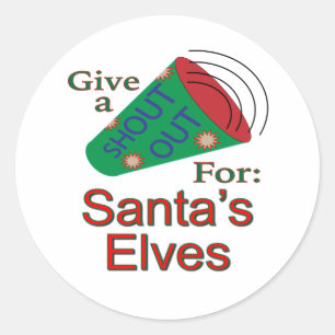Sticker Rond Shout Out pour Père Noël Elves