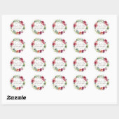 Sticker Rond Shower vert floral Wedding (Feuille)