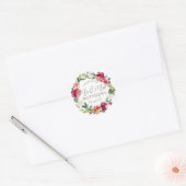 Sticker Rond Shower vert floral Wedding (Enveloppe)