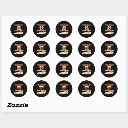 Sticker Rond Shuffleboard Player Beer (Feuille)