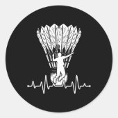 Sticker Rond Shuttle Heartbeat Badminton (Devant)