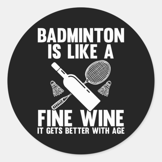 Sticker Rond Shuttle Joueur Badminton (Devant)